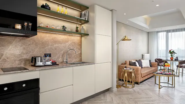 Appartement avec cuisine équipée et salon