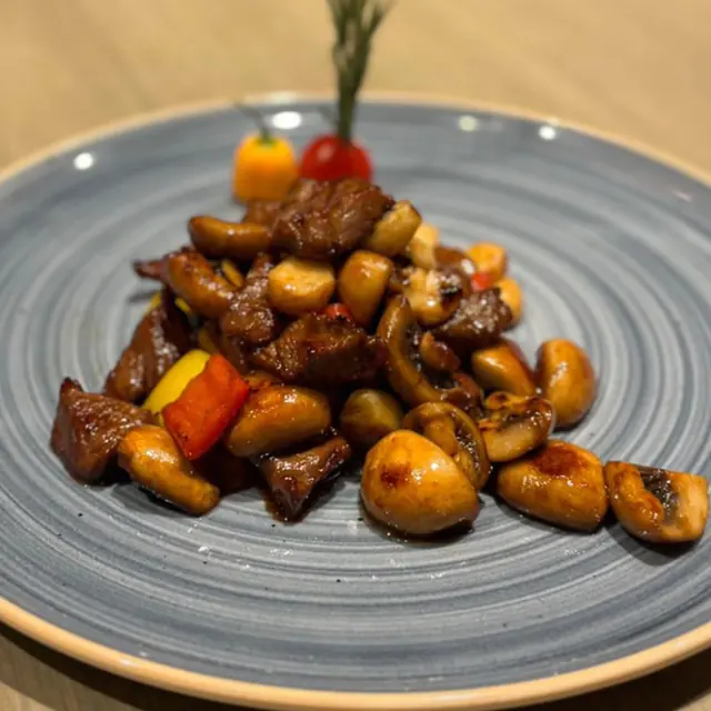 Bœuf sauté aux champignons, restaurant chinois de l’hôtel Wanda Vista Istanbul